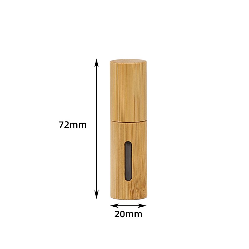 In Stock Custom Logo Natural Bamboo Packaging Cosmetic Empty Luxury Glass Spray Bottle 5Ml Perfume Bottle Spray