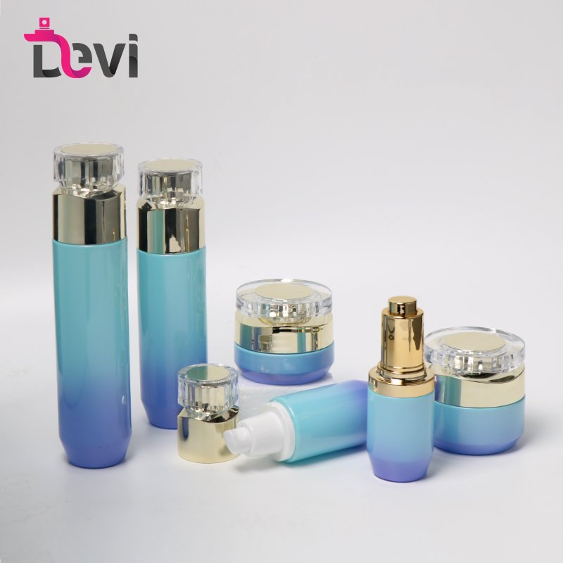 Wholesale Devi Luxury Skincare Packaging Cosmetic Pump Glass Bottle Cosmetic Cream Bottle