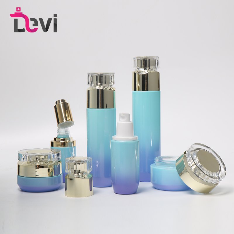 Wholesale Devi Luxury Skincare Packaging Cosmetic Pump Glass Bottle Cosmetic Cream Bottle