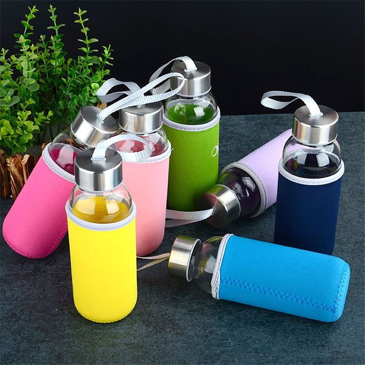 Factory Produced 17 oz 500ml Reusable Custom Water Espresso Coffee Bubble Tea Glass Cups with Lids