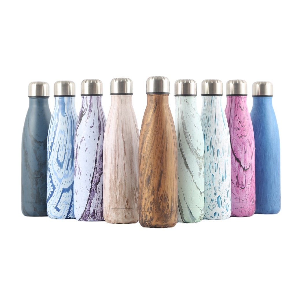 350ml/500ml/750ml Double Wall Stainless Steel Vacuum Flask Eco-Friendly Custom Cola Shaped Sport Water Bottle Direct Drinking