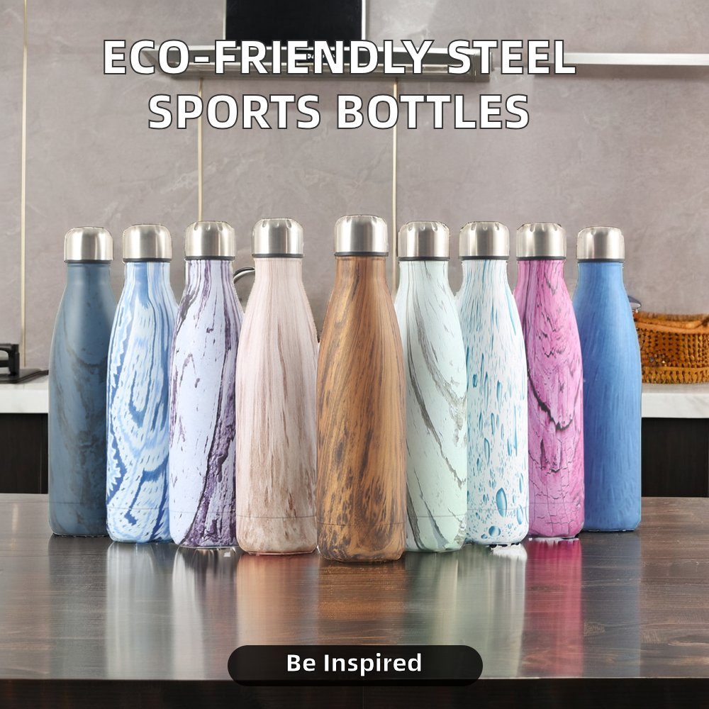 350ml/500ml/750ml Double Wall Stainless Steel Vacuum Flask Eco-Friendly Custom Cola Shaped Sport Water Bottle Direct Drinking