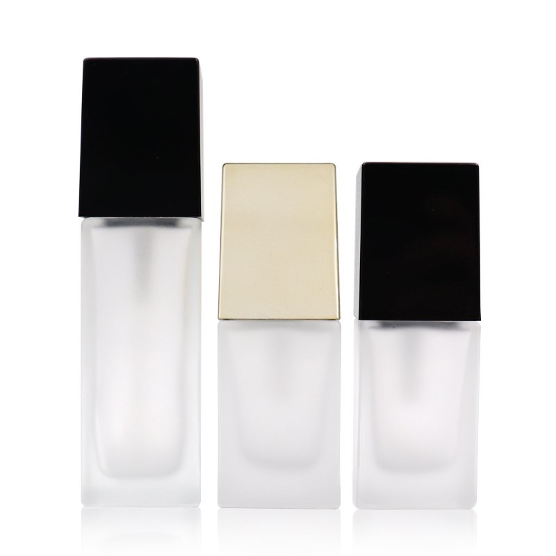 custom factory 20ml 30ml 40ml cosmetic packaging frosted empty serum pump lotion liquid foundation glass bottle with pump