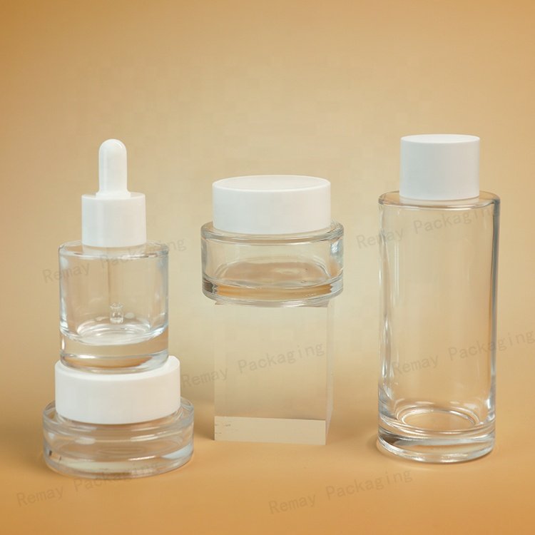 Thick dropper packaging set bottle glass 30ml 40ml 50ml 100ml 120ml 150ml pump serum bottles glass spray glass bottles