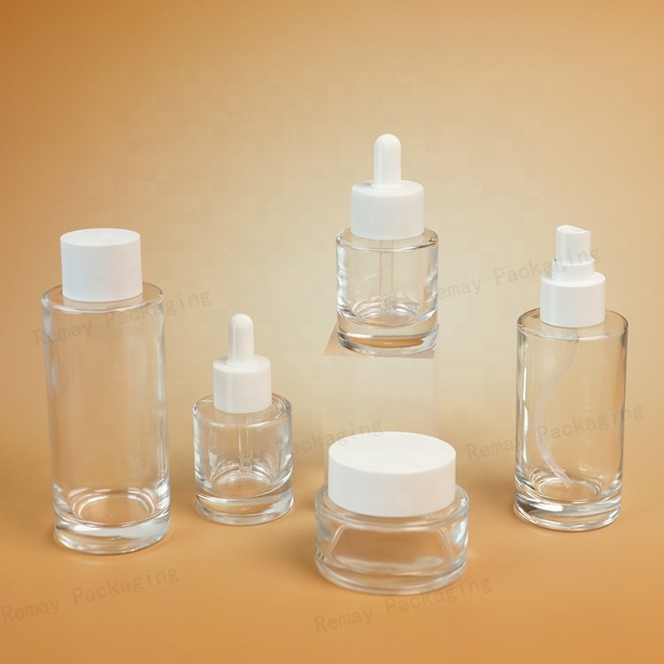 Thick dropper packaging set bottle glass 30ml 40ml 50ml 100ml 120ml 150ml pump serum bottles glass spray glass bottles