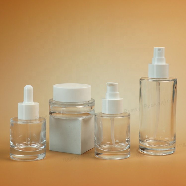 Thick dropper packaging set bottle glass 30ml 40ml 50ml 100ml 120ml 150ml pump serum bottles glass spray glass bottles