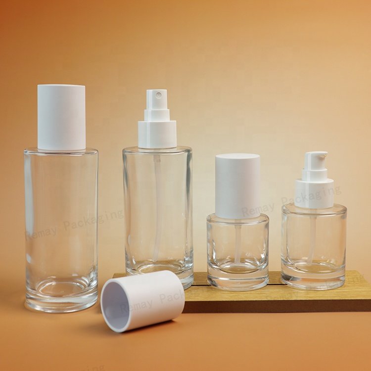 Thick dropper packaging set bottle glass 30ml 40ml 50ml 100ml 120ml 150ml pump serum bottles glass spray glass bottles