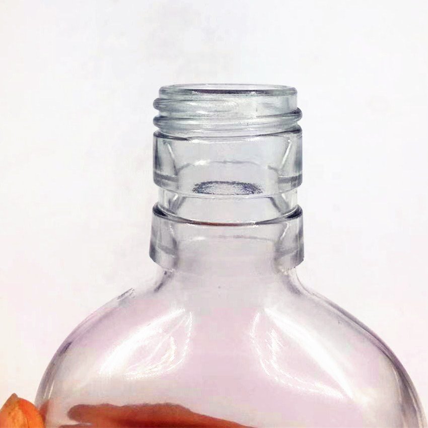 Empty Flat Hip Flask 200ml Wine Whiskey Glass Bottle Liquor Cold Brew Coffee Water Milk Juice Glass Bottle With Logo Printing