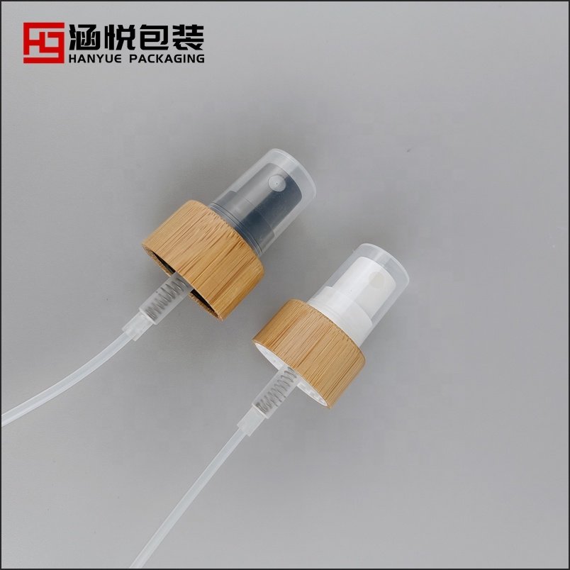 Flat shoulder glass bottle 100 ml 120 ml 150 ml cosmetic sprayer frosted glass bottle with bamboo spray pump