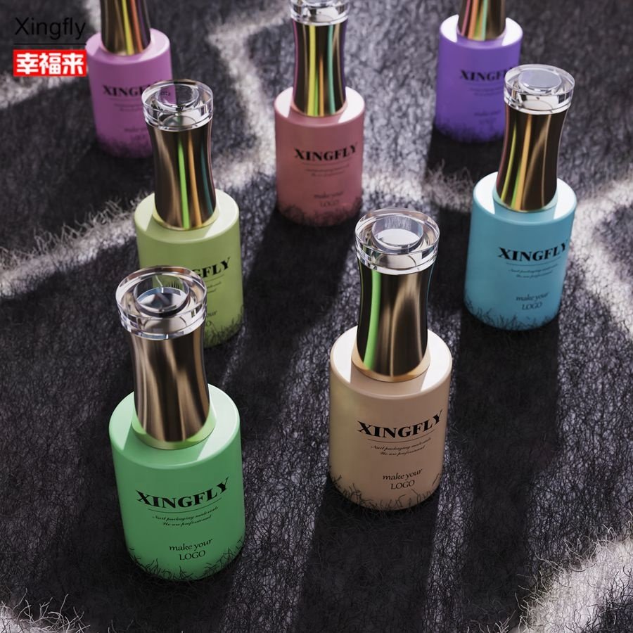 Free Sample Factory Custom LOGO 15ml Round Glass Bottle Empty UV Gel Packaging Gel Polish Glass Bottle For Nail Polish