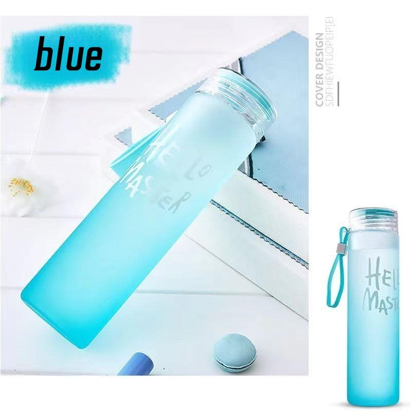 The best-selling gradient glass water bottle with lid, frosted color, wide mouth custom logo, promotional gift cup