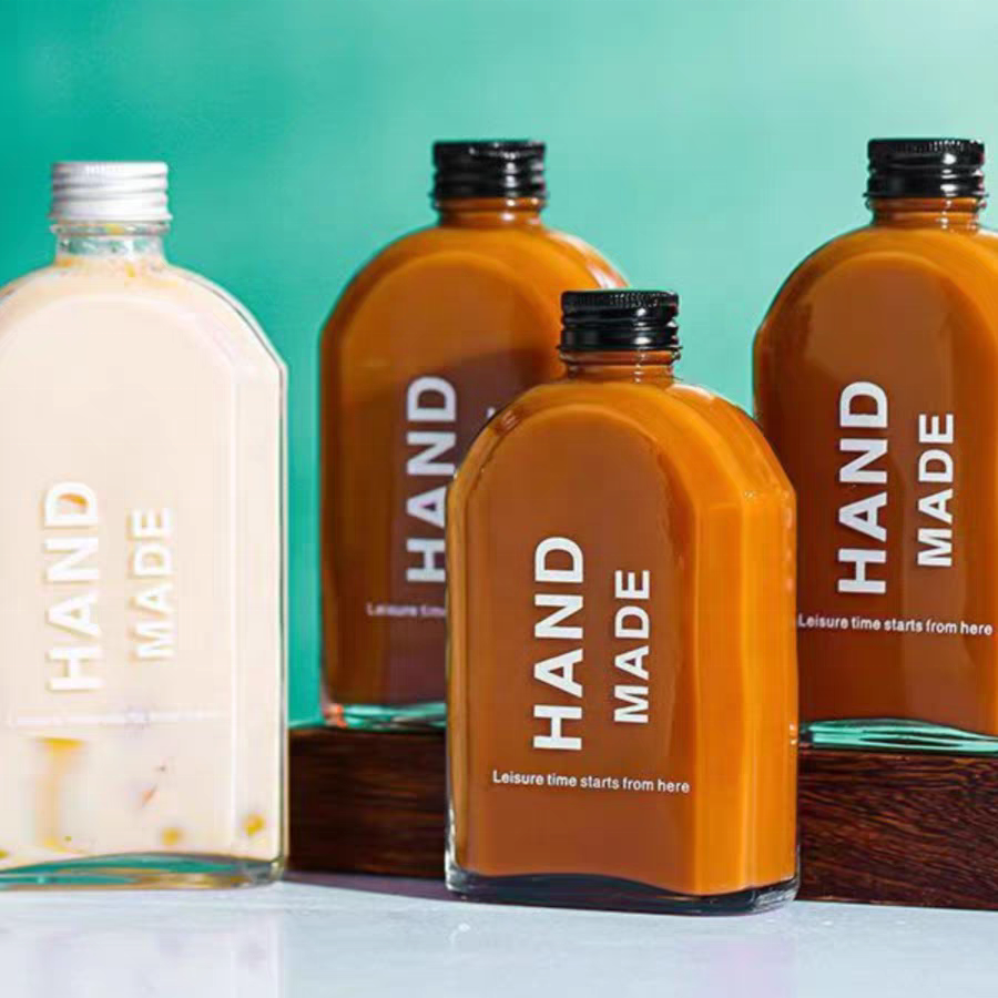 100ml 200ml 250ml 350ml 500ml Flint Flask Beverage Coffee Glass Bottle Wholesale Customized Glass Manufacturer Bottle