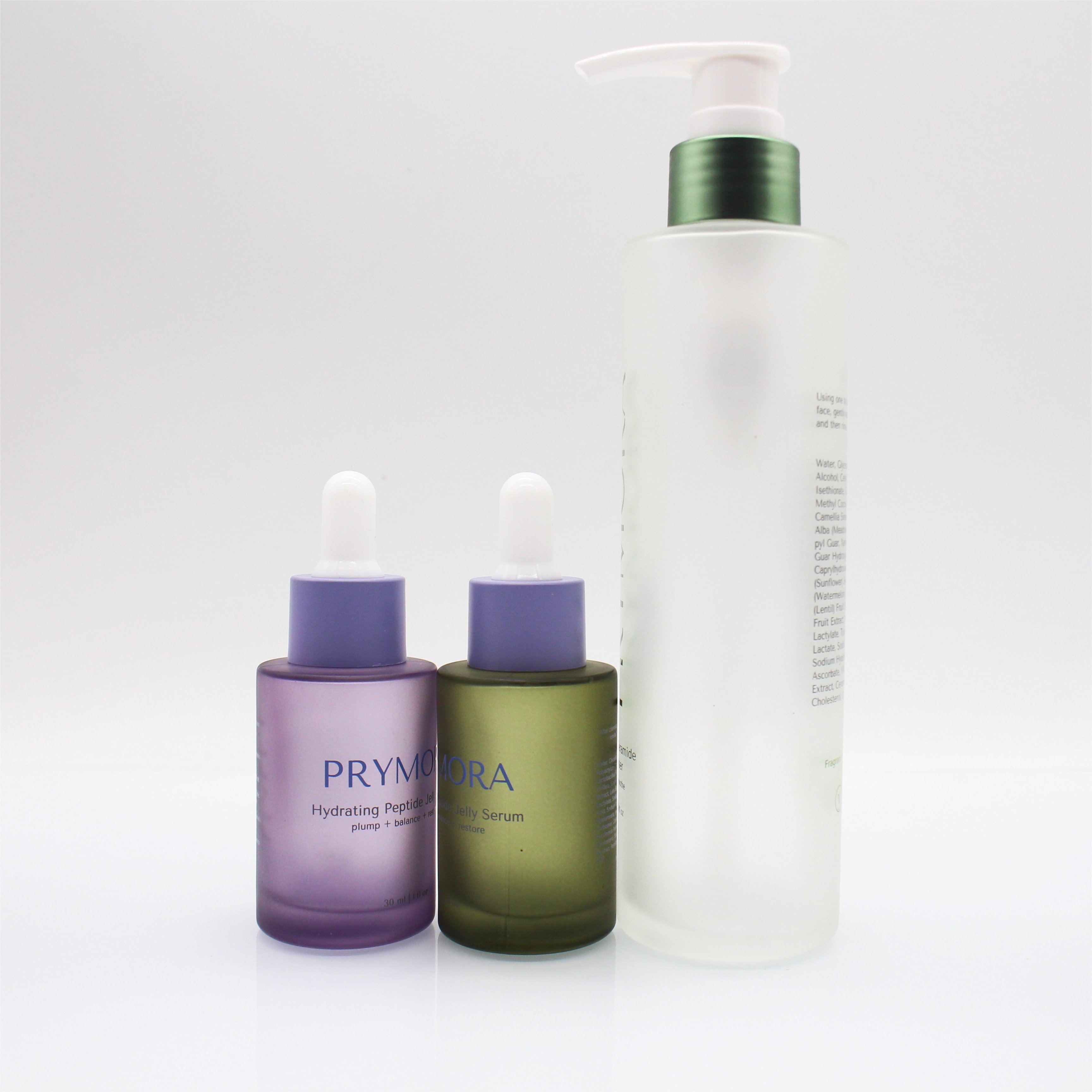 Skincare Packaging Set 1oz 2oz 30 50 100Ml Empty Frosted Cream Cosmetic Glass Jar Lotion Pump Serum Glass Bottle With Lid