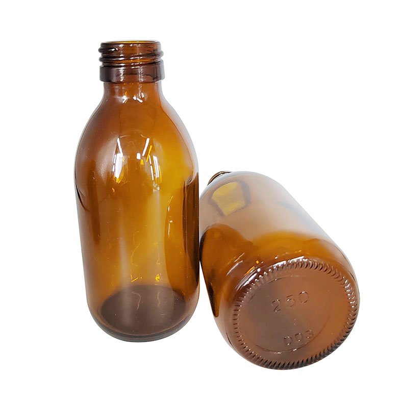 Cough Syrup 8 OZ Amber Round 60ml 150ml 250ml Medical Glass Bottle Oral Liquid Glass Syrup Bottle with Screw Cap