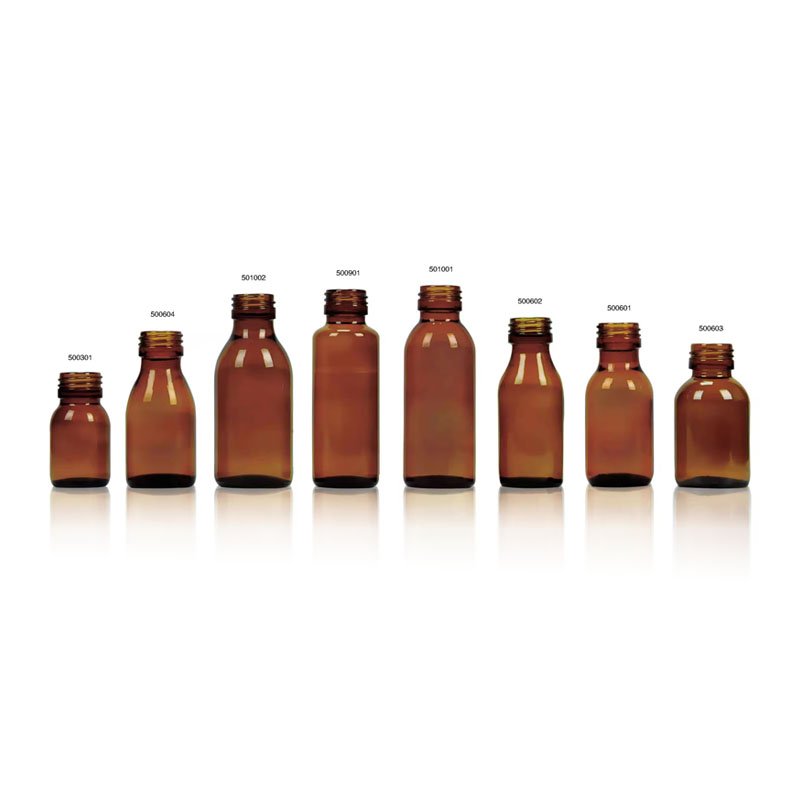 Cough Syrup 8 OZ Amber Round 60ml 150ml 250ml Medical Glass Bottle Oral Liquid Glass Syrup Bottle with Screw Cap