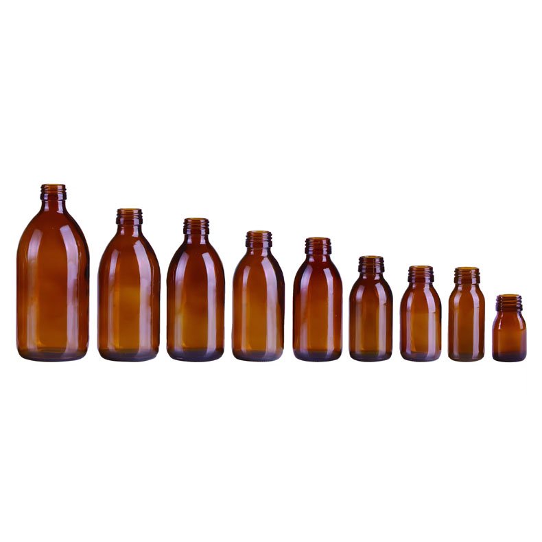 Cough Syrup 8 OZ Amber Round 60ml 150ml 250ml Medical Glass Bottle Oral Liquid Glass Syrup Bottle with Screw Cap