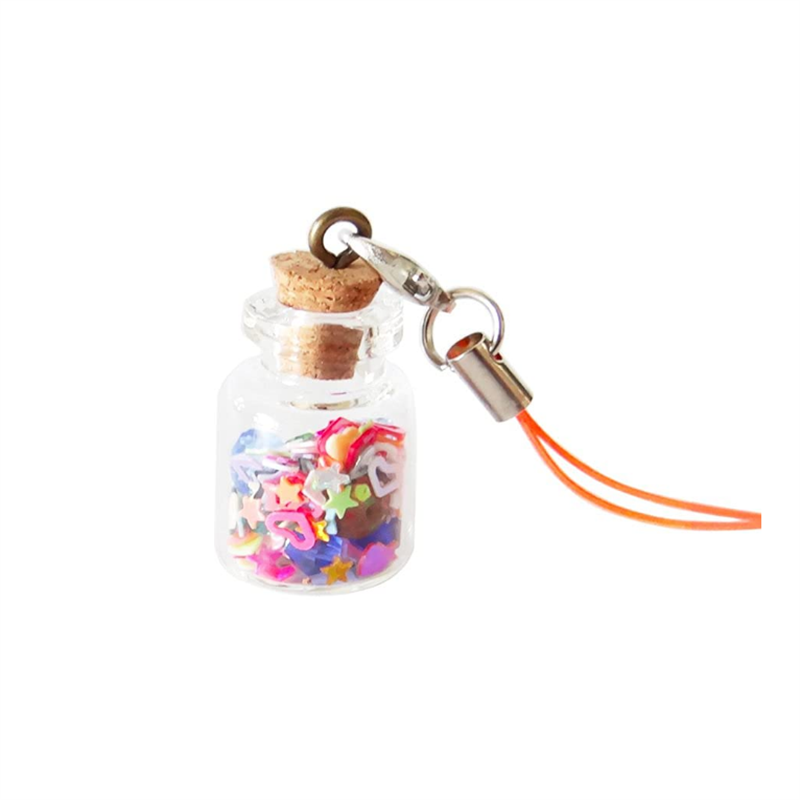 0.5ml 2ml Mini Glass Bottles with Cork Stoppers Small Jars Favors for DIY Decor with Metal Eye Screws