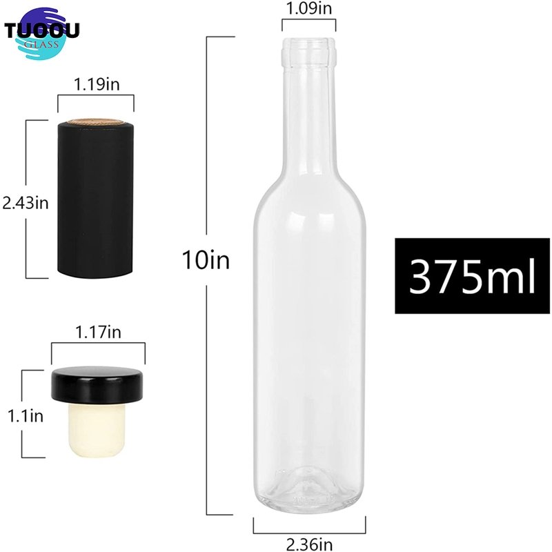 Hot selling customized 200ml 375ml 500ml 700ml 1000ml black Oslo vodka 750ml holiday and care glass bottle