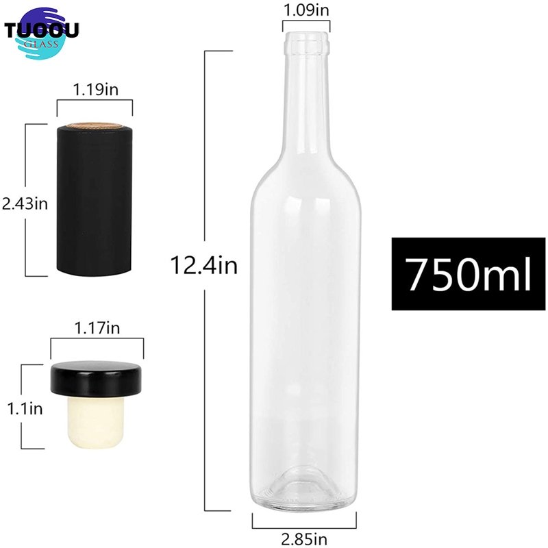 Hot selling customized 200ml 375ml 500ml 700ml 1000ml black Oslo vodka 750ml holiday and care glass bottle