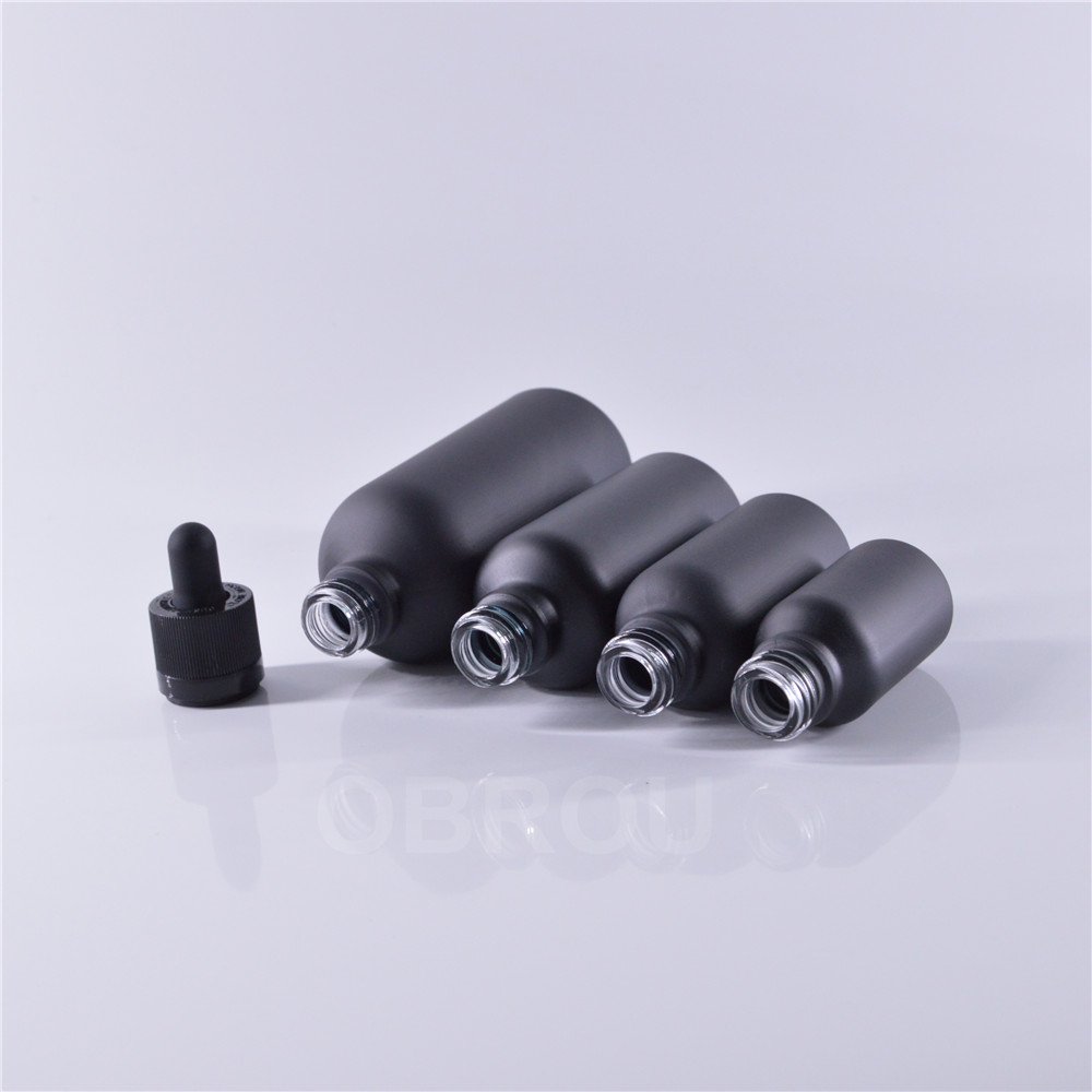 Matte black Glass dropper bottles 30ml black oil dropper 10ml 20ml 50ml 100ml essential oil perfume glass dropper bottles