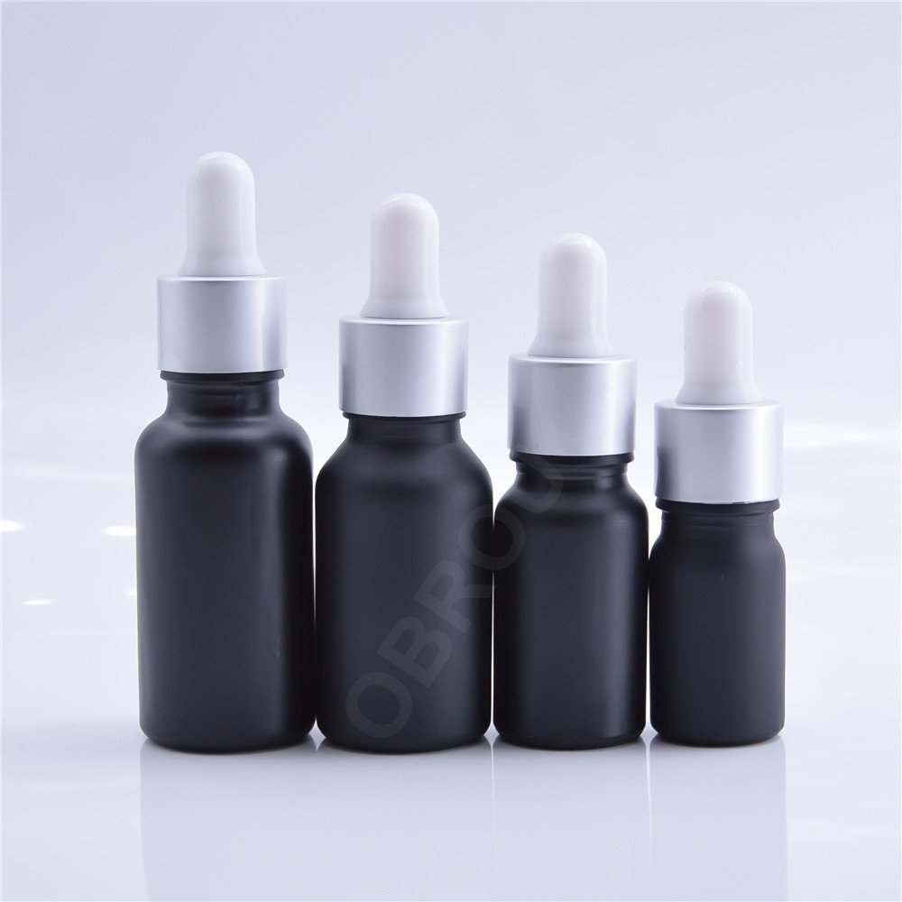 Matte black Glass dropper bottles 30ml black oil dropper 10ml 20ml 50ml 100ml essential oil perfume glass dropper bottles