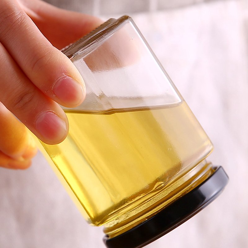 factory cheap price wholesale High quality bottle 280ml 450ml 730ml Hexagonal shaped glass Hexagon jam honey jar with metal lids