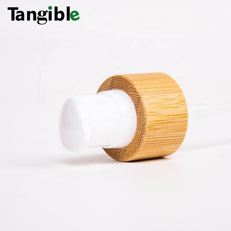 New Developed frosted Wooden Bamboo Cap Round Transparent 30ml 50ml 60ml 100/120/150/200ml Glass Bottle With Lotion Pump