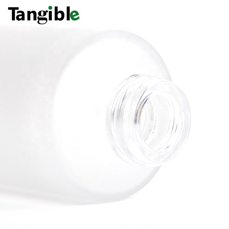 New Developed frosted Wooden Bamboo Cap Round Transparent 30ml 50ml 60ml 100/120/150/200ml Glass Bottle With Lotion Pump