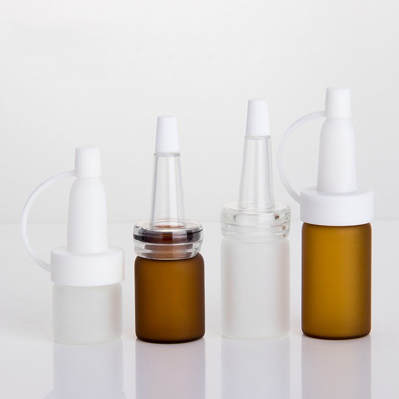 Wholesale 4ML 6ML 7ML 8ML Frosted Amber Clear Penicillin Powder Essence Reagent Ampoule Glass Bottle