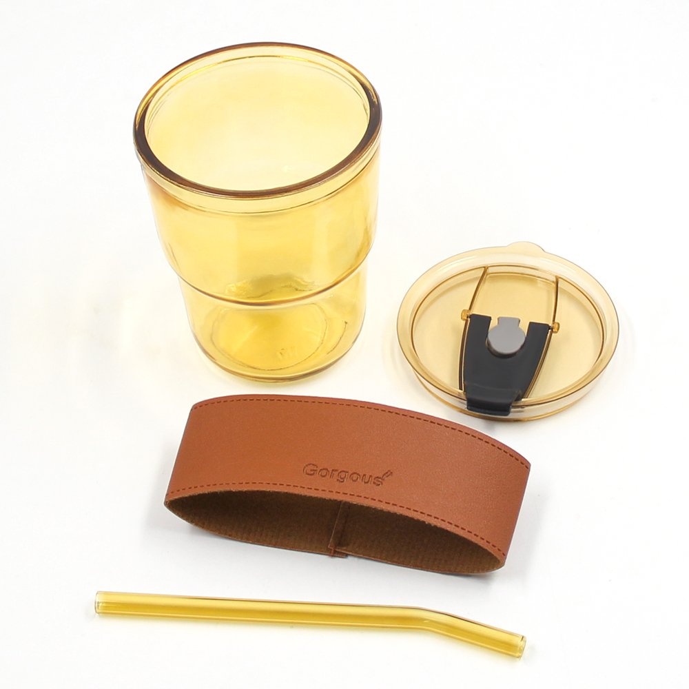 Custom Mug Thicken Tea Coffee Restaurant Vintage Dome Amber Water Glass Cup With Lid And Straw