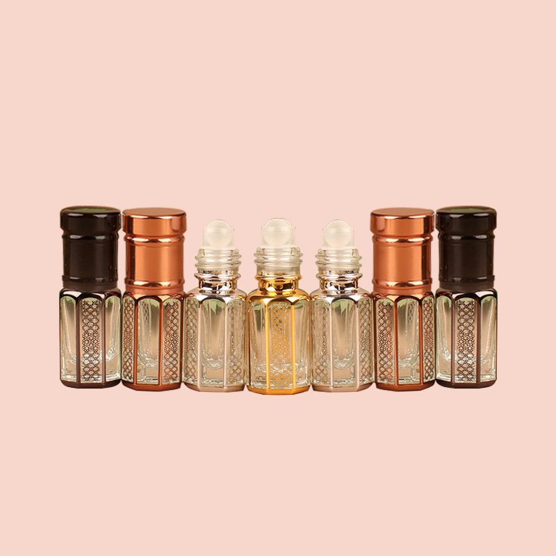 3ml 6ml roll on roller rose gold black silver gold glass bottle personalized perfume essential oil bottles
