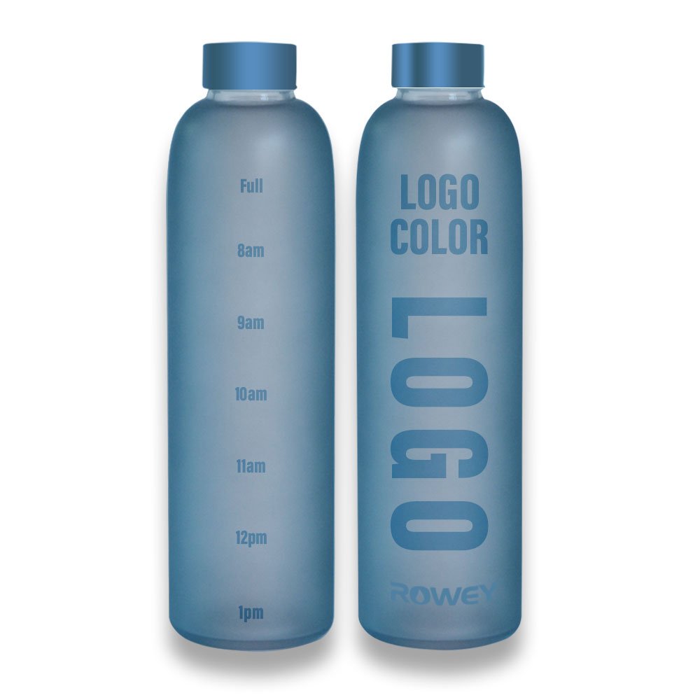 Customize Logo 750ml 1000ml Glass Bottles Frosted Drinking Sport Water Bottle