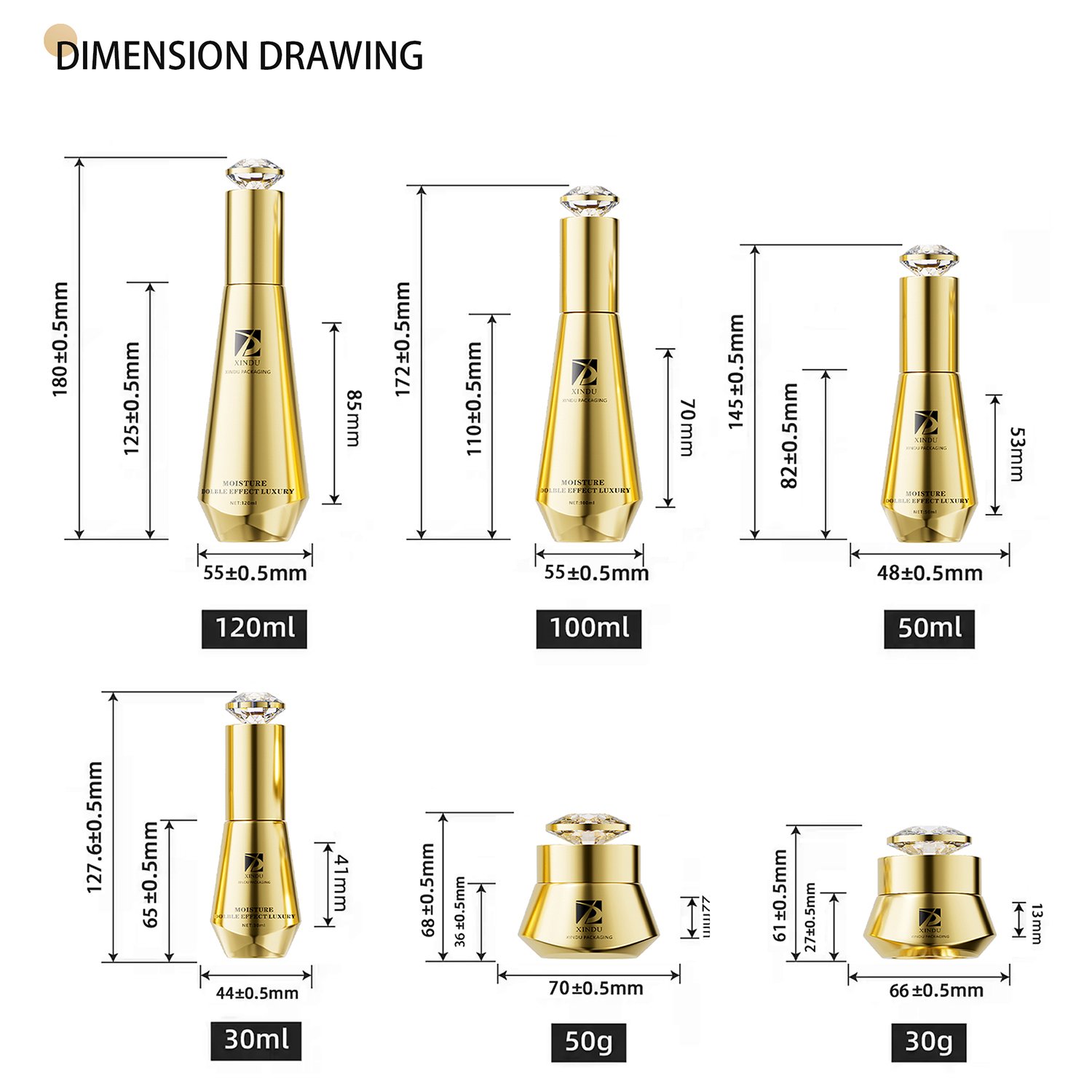 30g 50g 30ml 50ml 100ml luxury customization glass bottle for cosmetic packaging set custom cream lotion serum glass bottle set