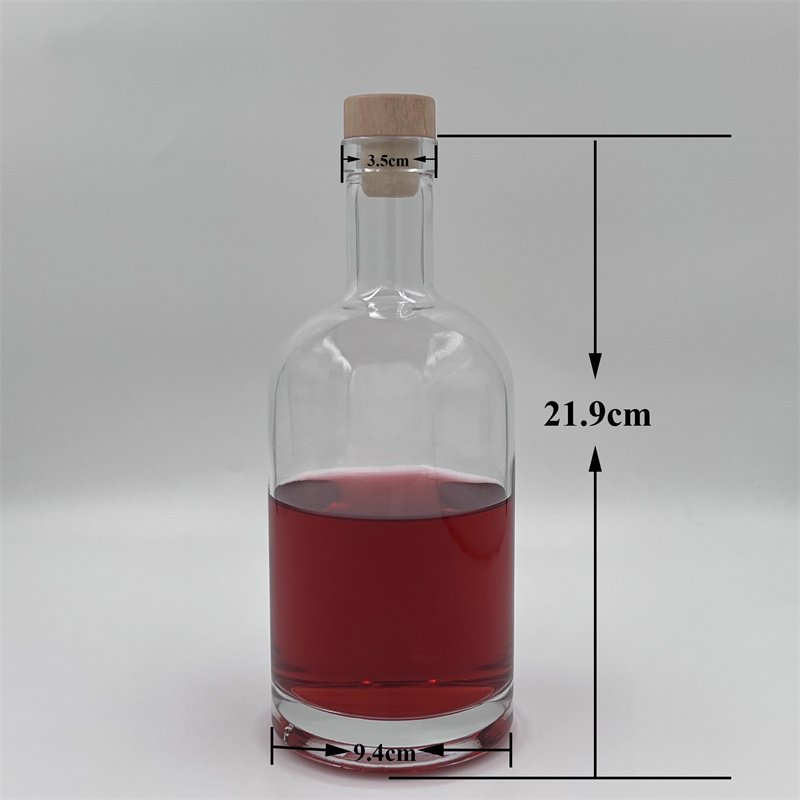 Competitive price Liquor Glass Bottles Empty Clear round brandy whisky vodka glass bottle 750ml with lid