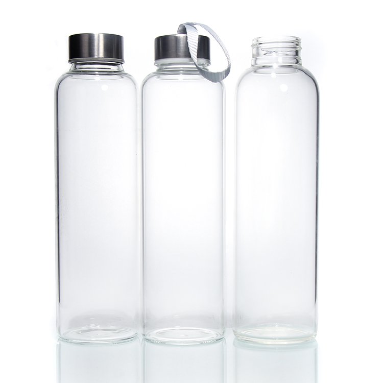 Borosilicate Glass Water Bottle with Stainless Steel Lid High Quality 750ml 1L Gym CLASSIC Adults Transparent Sustainable 1000