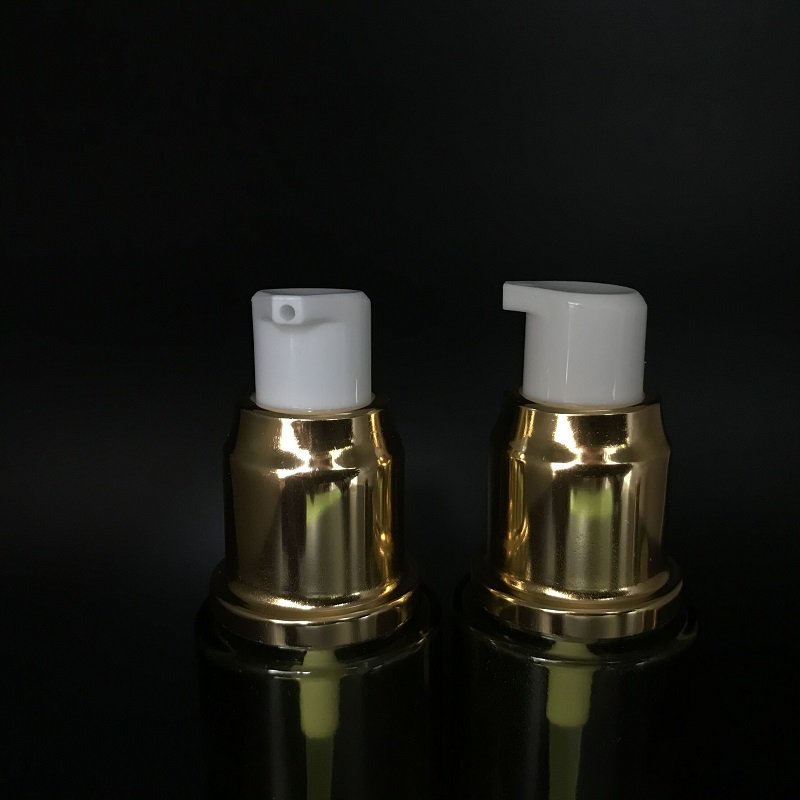 Luxury skin care facial 50ml frosted matte green glass bottle cosmetic bottle with electroplate lotion pump for serum
