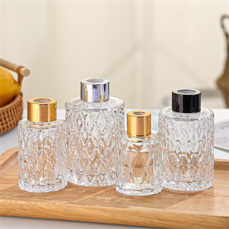 Vintage embossed apothecary style 80ml 120ml 150ml aroma clear lempty reed diffuser bottle