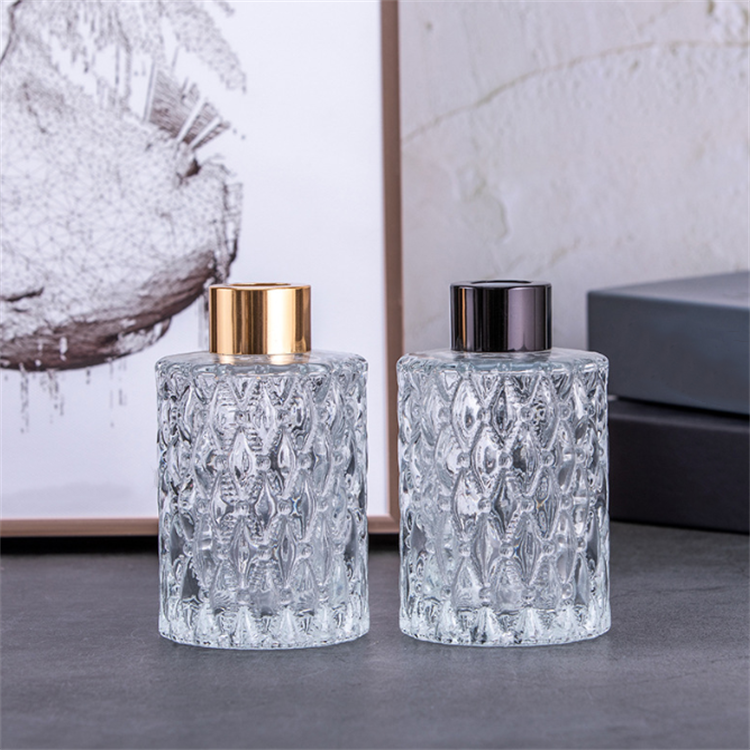 Vintage embossed apothecary style 80ml 120ml 150ml aroma clear lempty reed diffuser bottle
