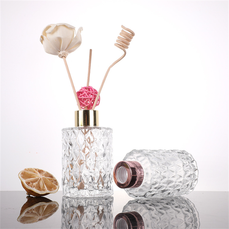 Vintage embossed apothecary style 80ml 120ml 150ml aroma clear lempty reed diffuser bottle