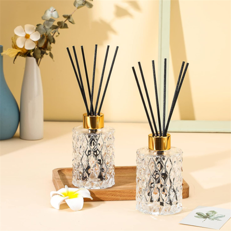Vintage embossed apothecary style 80ml 120ml 150ml aroma clear lempty reed diffuser bottle