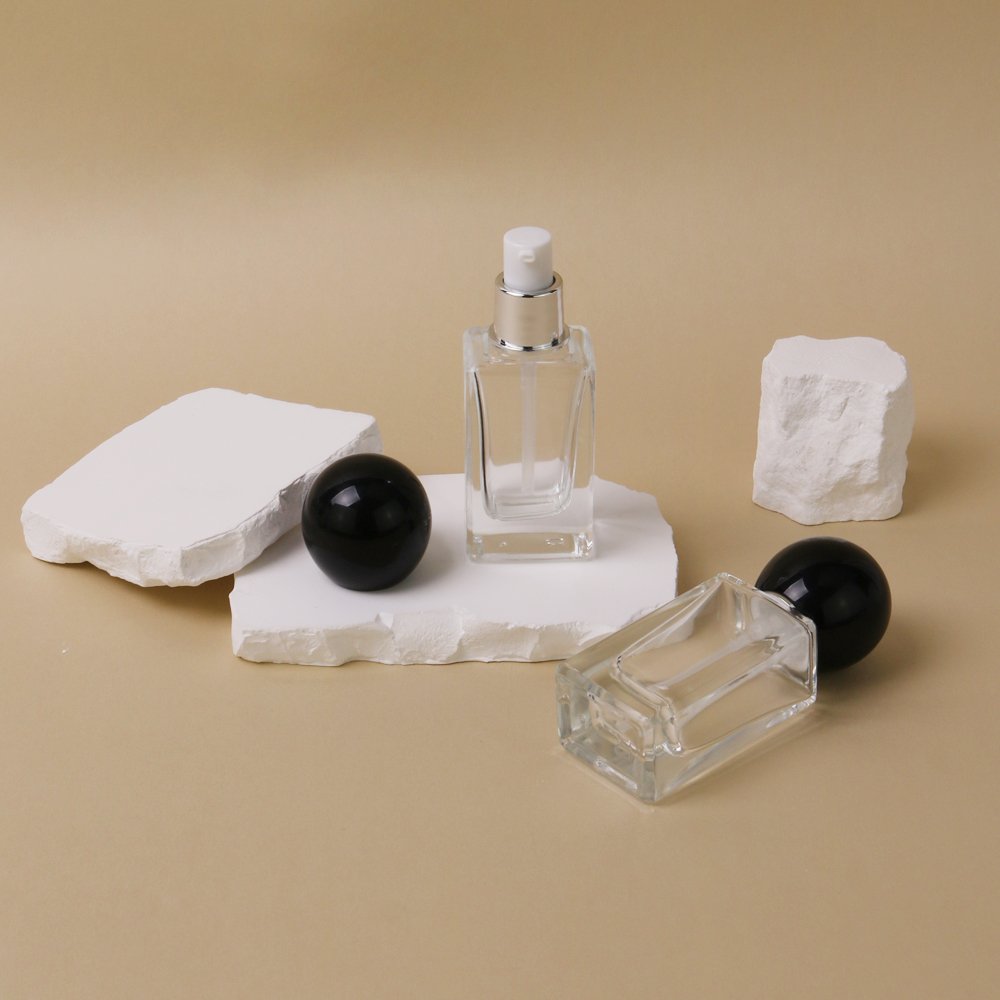 30ml 50ml 100ml 120ml Square Liquid Foundation Glass Bottle Thick Serum Bottom Bottle Skincare Cosmetic Packaging Bottle