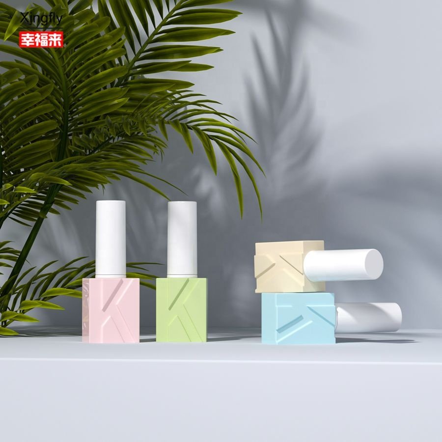 New design Wholesale Custom square 12ml UV gel nail polish glass bottle for nail polish with brush and cap