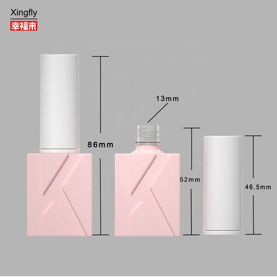 New design Wholesale Custom square 12ml UV gel nail polish glass bottle for nail polish with brush and cap