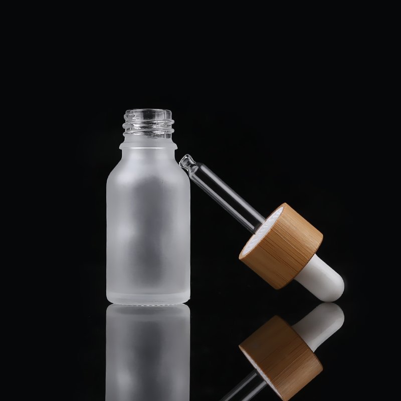 Factory Direct Essential Oil Containers Frosted Glass Essential Oil Dropper Bottles 30ml With Bamboo Dropper