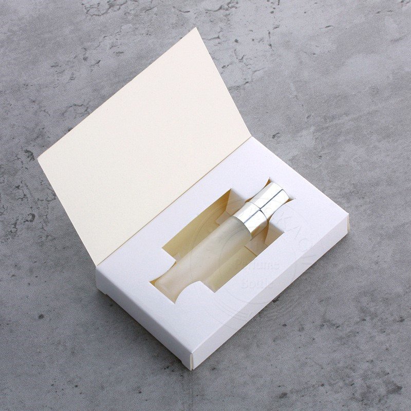 Empty refillable 5ml frosted mini portable perfume spray glass bottle with box