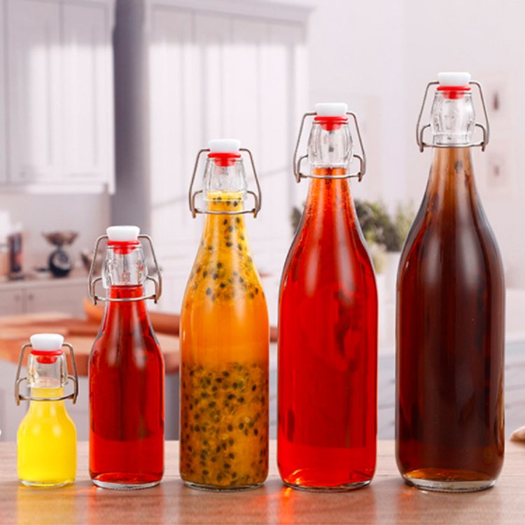 Factory Direct Custom Swing Top Glass Bottle With Swing Top