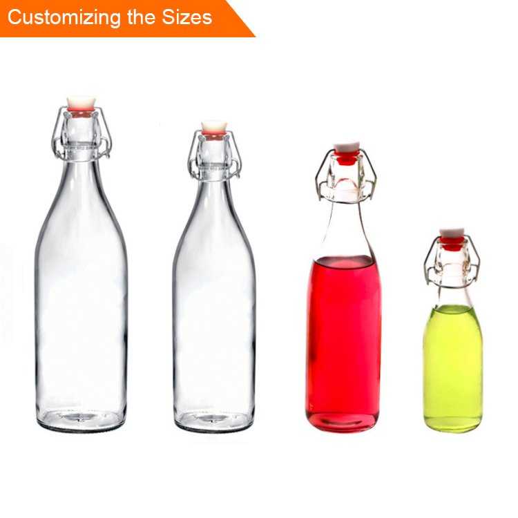 Factory Direct Custom Swing Top Glass Bottle With Swing Top
