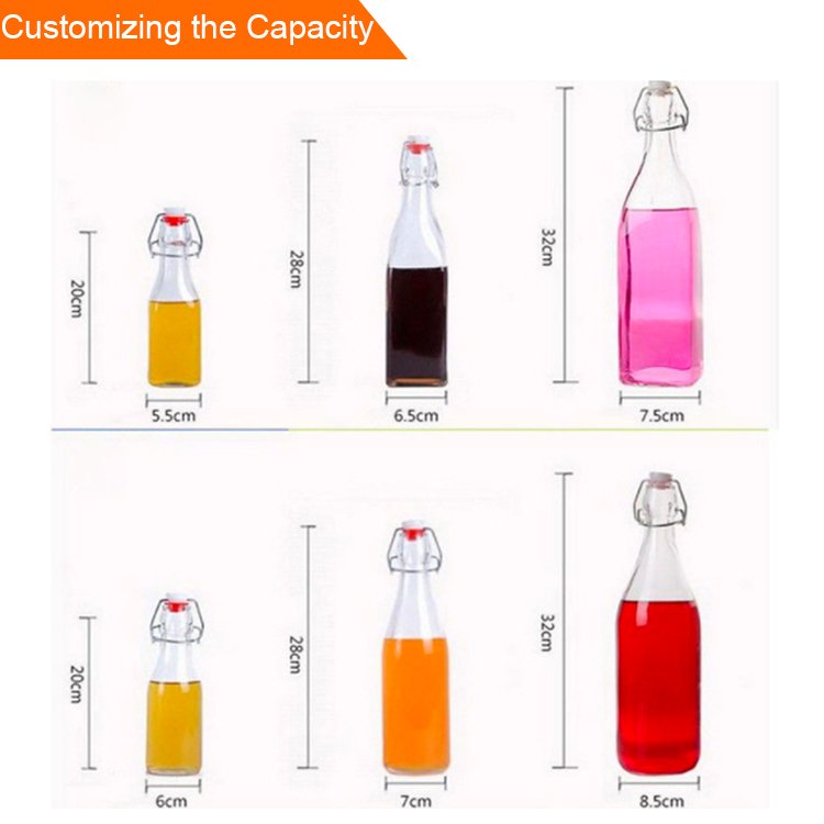 Factory Direct Custom Swing Top Glass Bottle With Swing Top