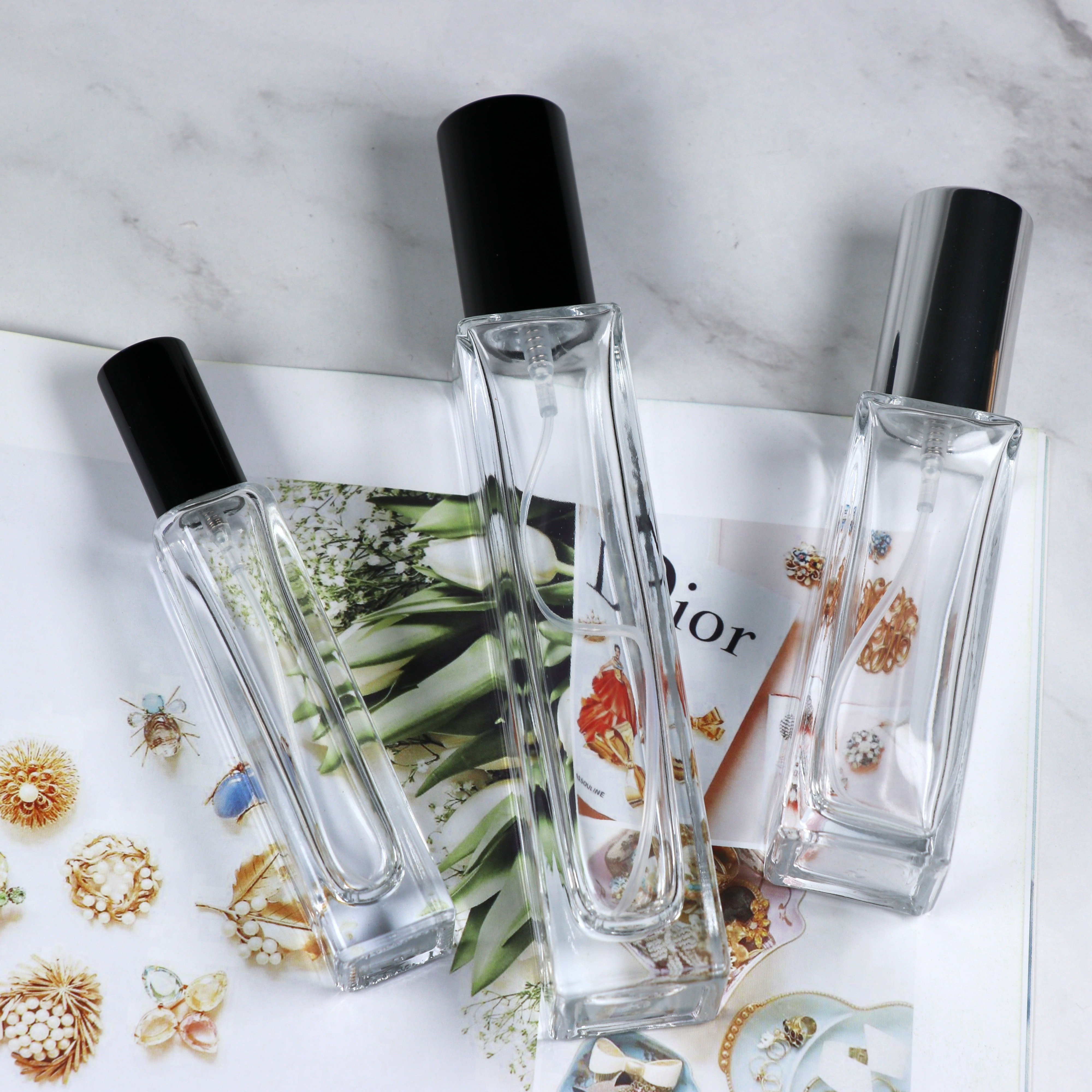 Wholesale 15ml 40ml 110ml perfume bottle 75ml glass bottle perfume 50ml perfume sample bottles