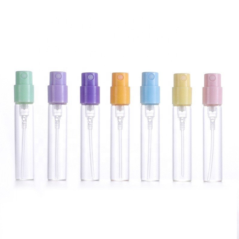 custom clear 1ml 1.5ml 1.8ml 2ml 2.5 ml fragrance oil sample perfume bottle packaging glass silver perfume bottle vial with card